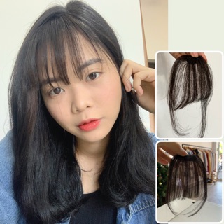 Kẹp mái thưa- tóc mái giả dệt tay từ tóc thật 4 màu kèm quà tặng (Hình tự chụp ko copy)