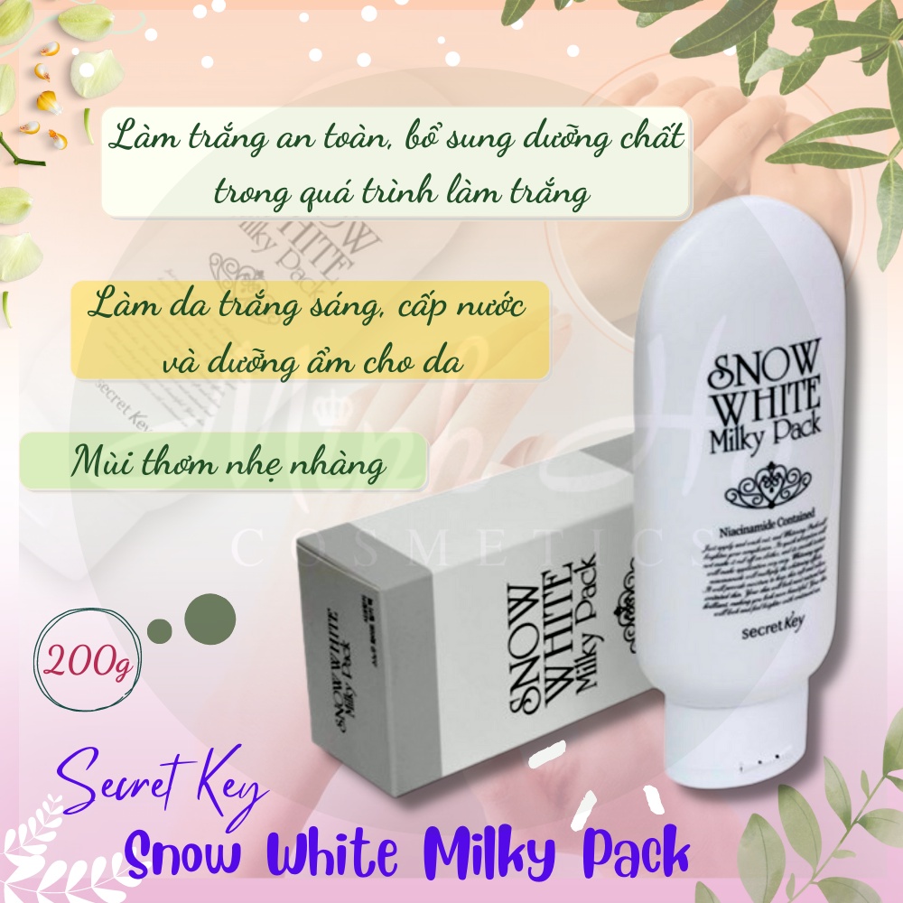 Kem dưỡng trắng toàn thân Secret Key Snow White Milky Pack 200g