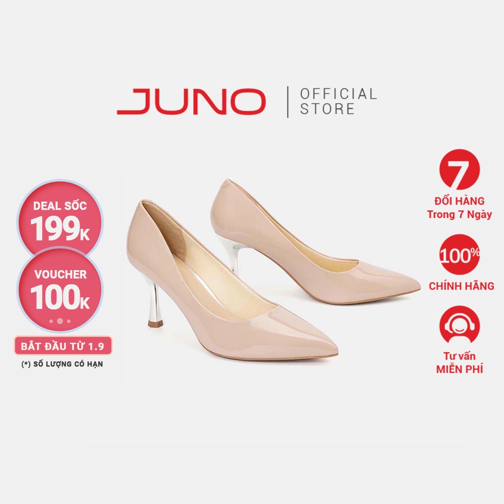 Giày Cao Gót 7cm Thời Trang JUNO Mũi Nhọn Gót Thanh CG07110