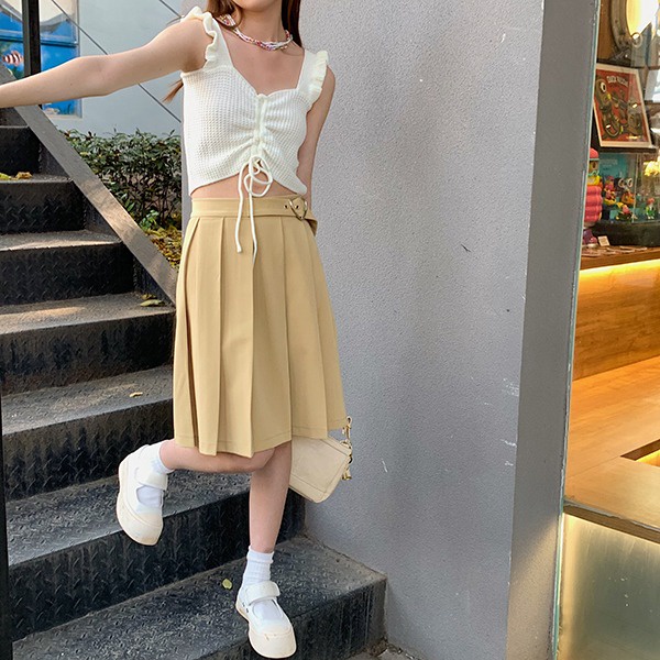 Áo dệt kim ZHELIHANGFEI phối dây rút thiết kế ôm dáng nhẹ nhàng