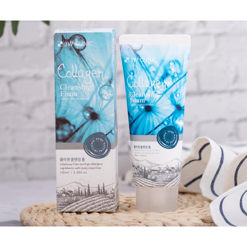 Sữa rửa mặt collagen 3W Clinic Collagen Foam Cleansing 100ML