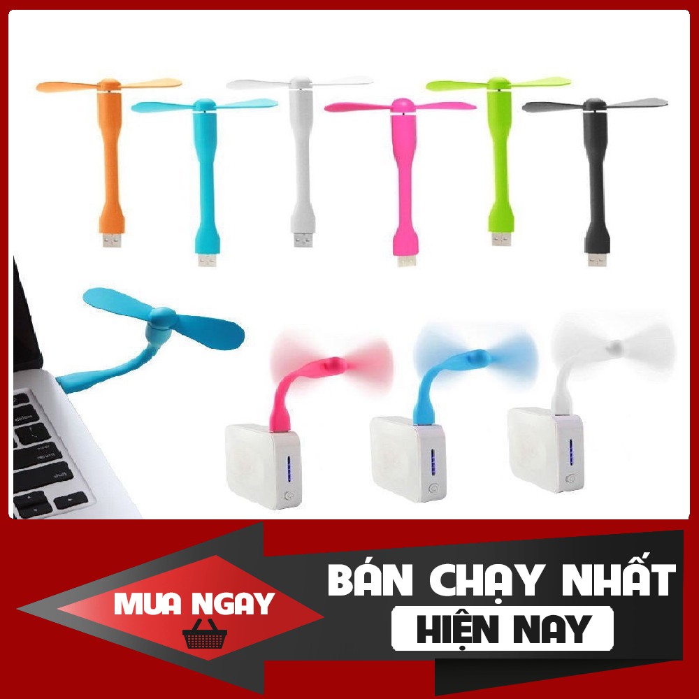 [Mã ELFLASH3 hoàn 10K xu đơn 20K] Quạt USB nhỏ gọn cắm máy tính pin dự phong điện thoại