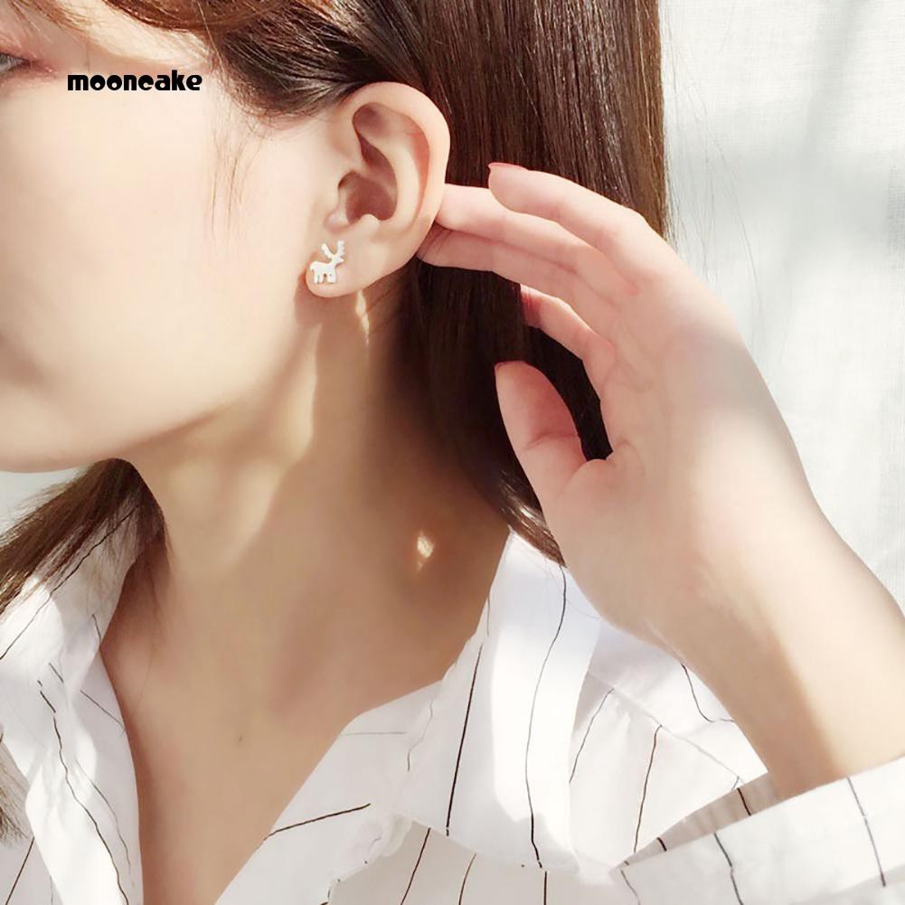 Khuyên tai kim loại hình cây thông giáng sinh dễ thương