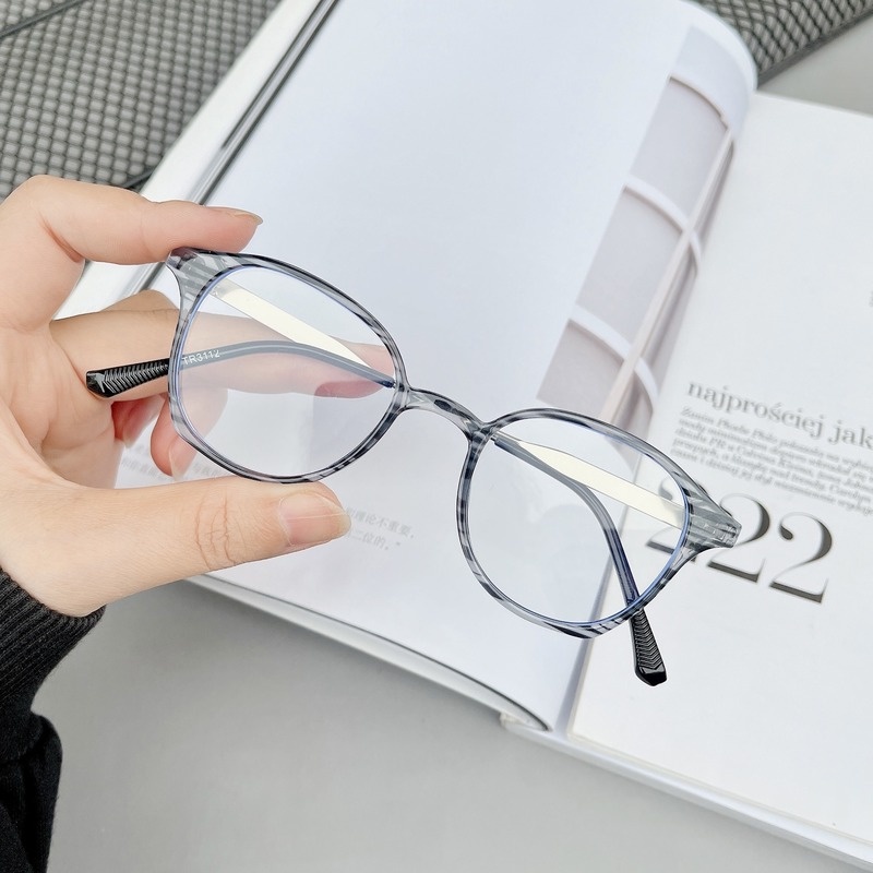 Mắt Kính Gọng Gỗ Tròn TR90 Chống Ánh Sáng Xanh Thời Trang