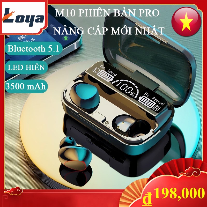 Tai Nghe Bluetooth Gaming Tại Nghe Bluetooth Android Không Dây điện Thoại Cảm ứng Chống Nước M10 TWS Bluetooth 5.0