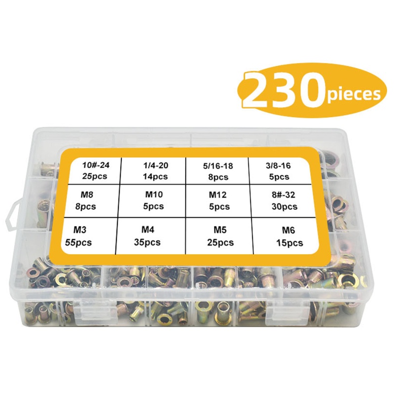 QQ Bộ 150 / 230 Đinh Tán Bằng Thép Không Gỉ Dùng Cho SAE Metric