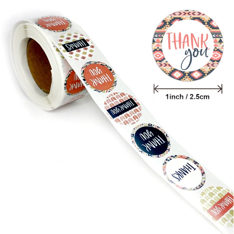 Seng Nhãn Dán Tròn In Chữ Thank You Dùng Trang Trí Gói Đồ Tráng Miệng Cho Cô Dâu / Tiệc Cưới