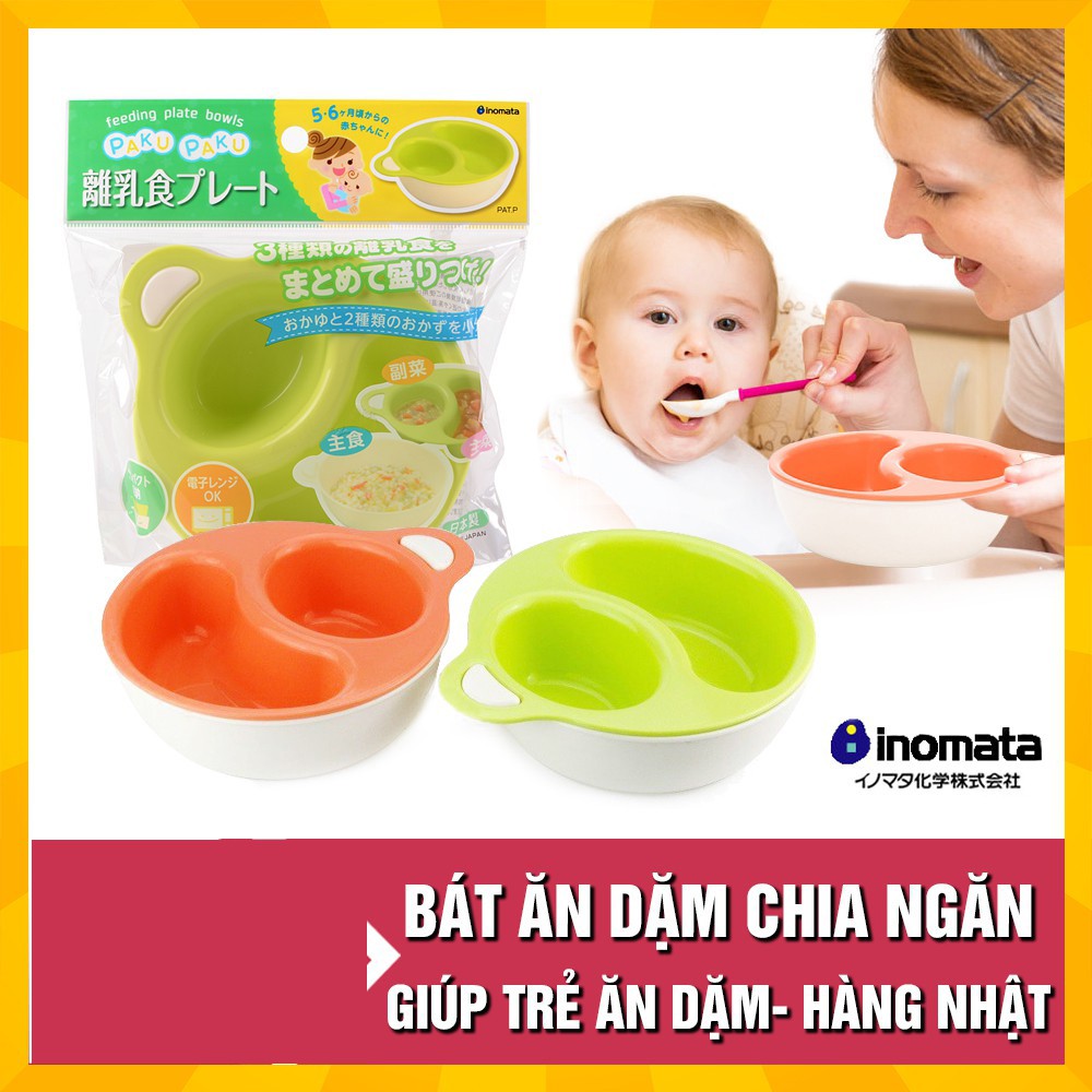 Bộ Bát ăn dặm cho bé chia ngăn Inomata Nhật Bản