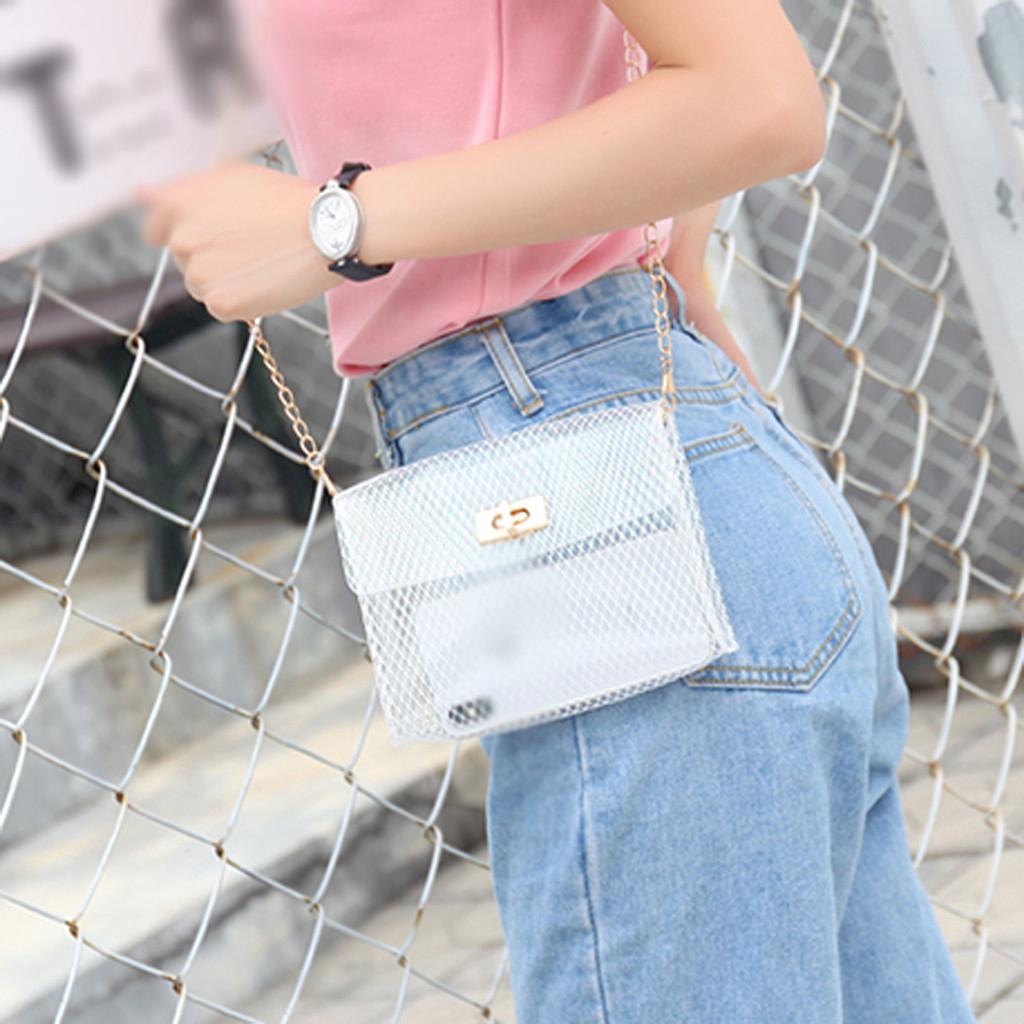 （Cổ phiếu hiện có）Summer transparent jelly crossbody bag