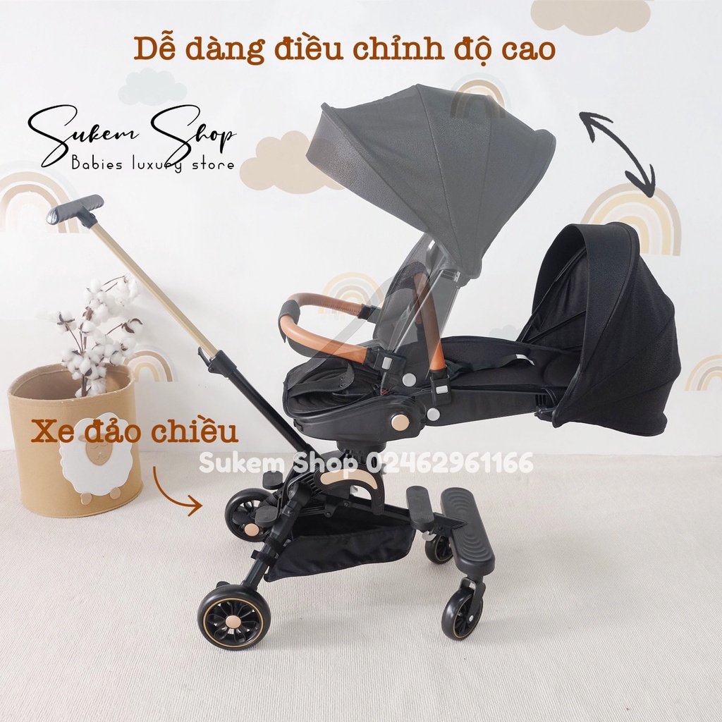 Xe Đẩy Gấp Gọn Đa Năng Monmon 360, Xe Đẩy Gấp Gọn Kèm Bàn Ăn Cho Bé