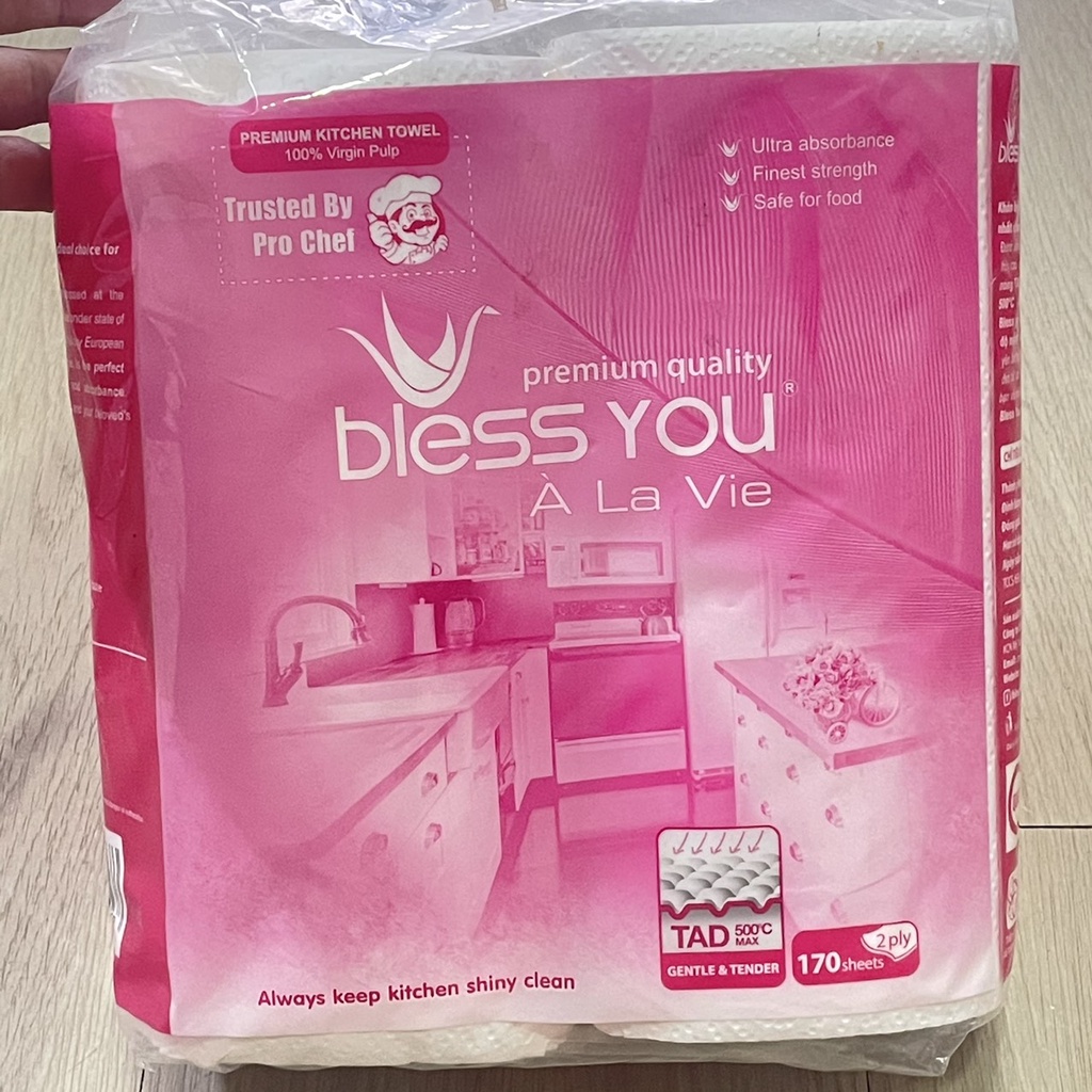 Bịch 2 Cuộn Giấy Lau Bếp Bless You À La Vie 2 Lớp 170 Tờ