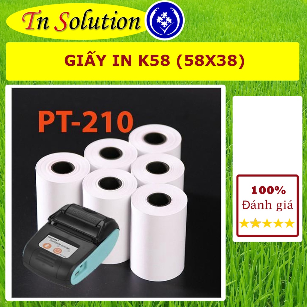 Giấy in hóa đơn K58 K58x38 - Giấy in Bill K57 K57x38 dùng cho Máy Cà Thẻ, Pos cầm tay, Máy In Bill Mimi Nhỏ Cầm Tay