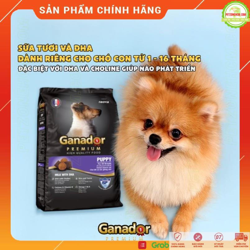 Đồ ăn chó con Gandor Pháp  FREESHIP  GANADOR PUPPY Vị Sữa DHA | gói 400g | hạt khô cho chó con từ 1 tháng tuổi