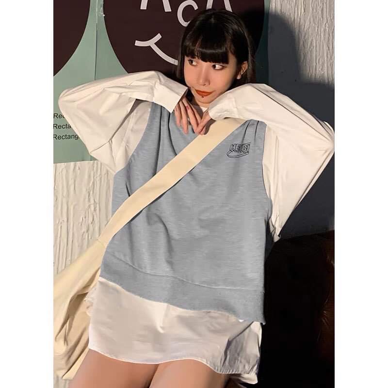 Áo gile tay sơ mi Nelly màu xám G340 | BigBuy360 - bigbuy360.vn