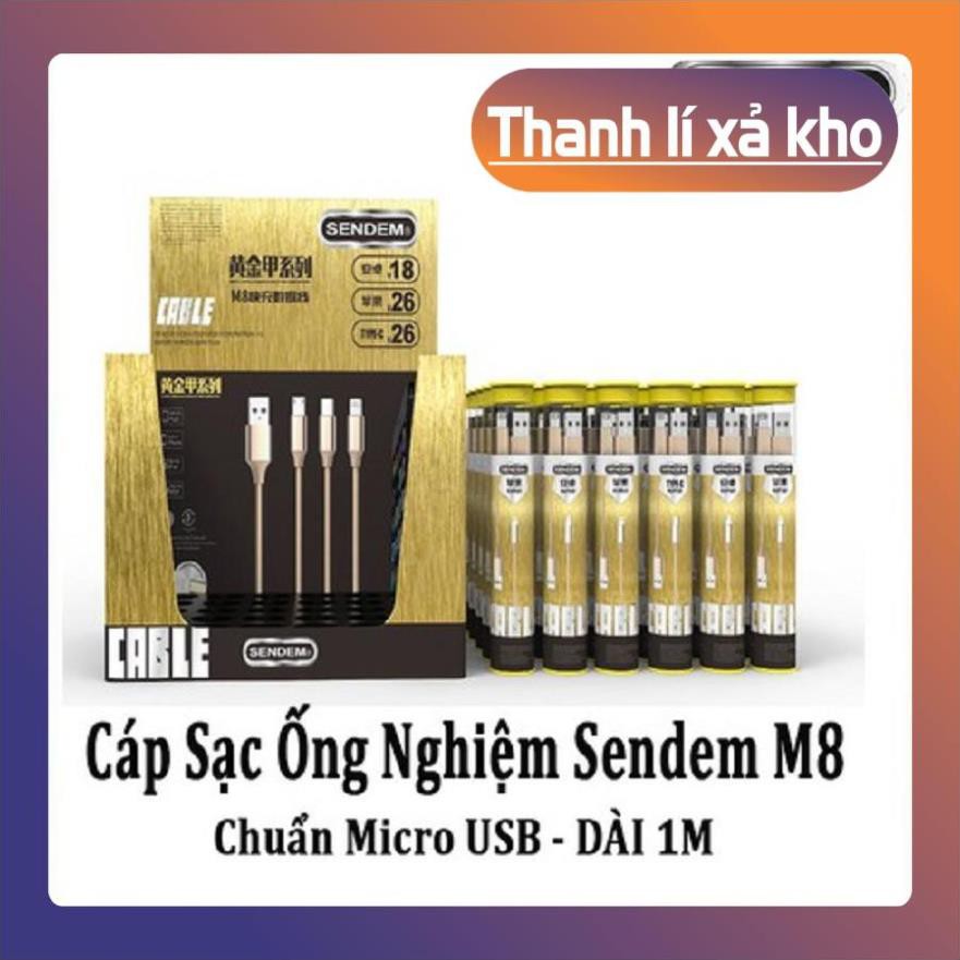 [K]CÁP SẠC LIGHTNING - MICRO USB BỌC DÙ ỐNG NGHIỆM SENDEM M8 CAO CẤP ^^