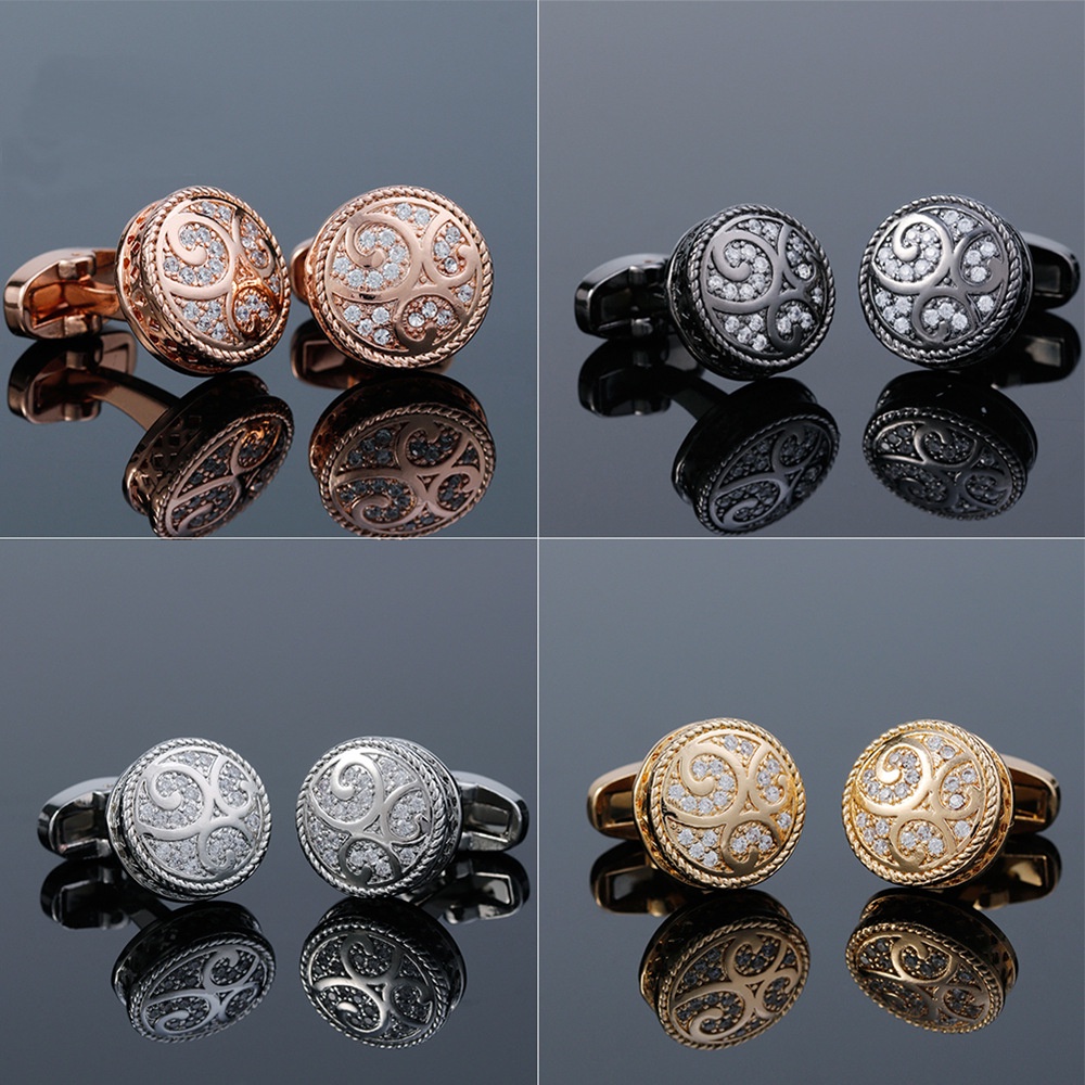 Khuy Măng Sét Cao Cấp Đính Đá Zircon Sang Trọng Dành Cho Nam