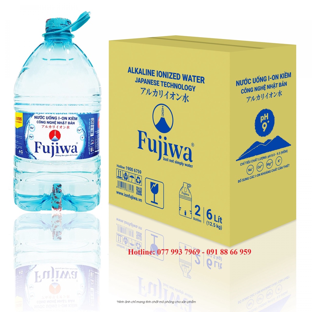 Nước uống ion kiềm Fujiwa 6L- 2 Bình/Thùng (Có vòi)