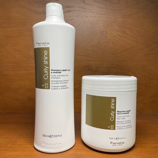 Combo gội và hấp dưỡng tóc xoăn và bóng Fanola Nutricare Curly Shine 1000mlx2