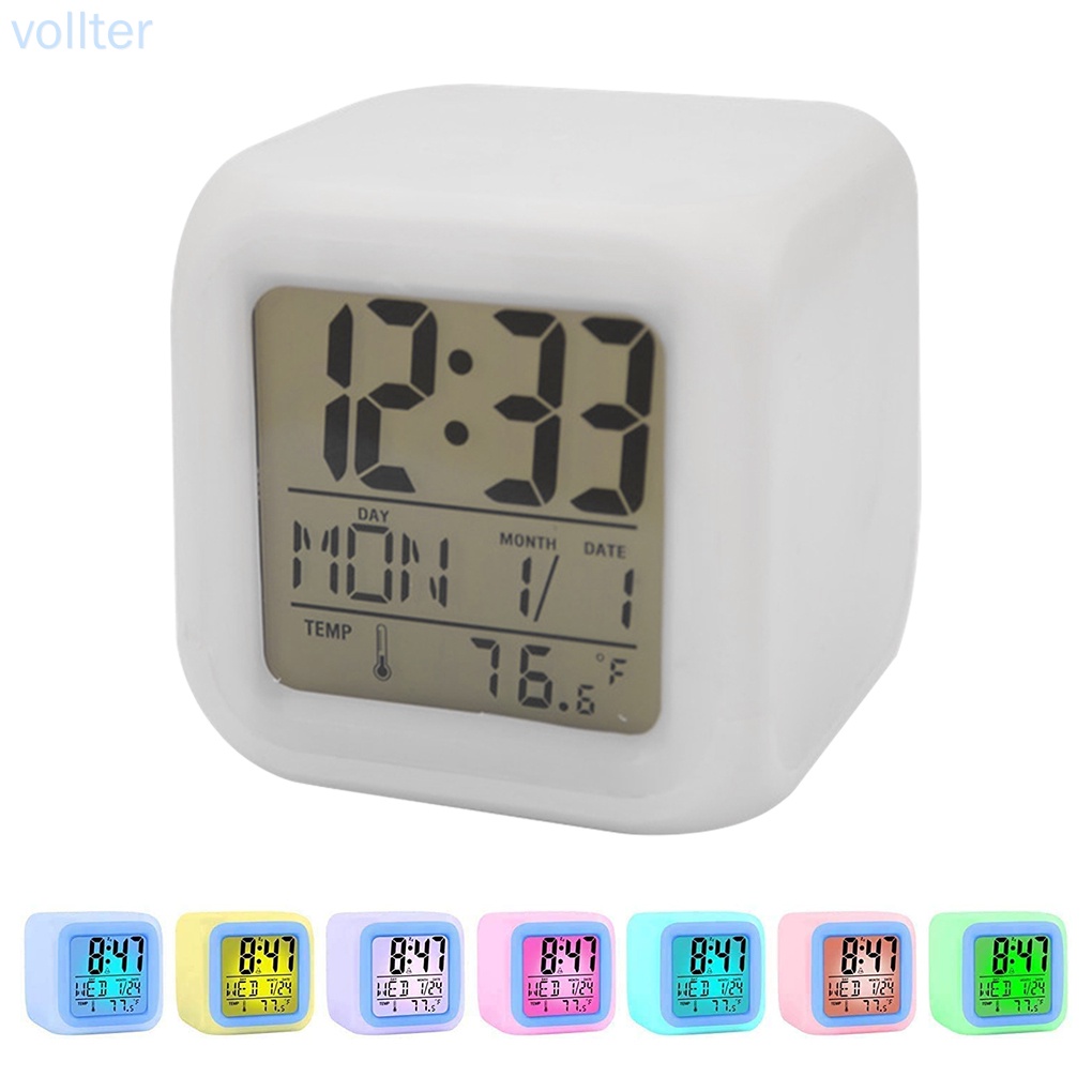 Đồng Hồ Báo Thức Kỹ Thuật Số Có Đèn Led Nhiều Màu
