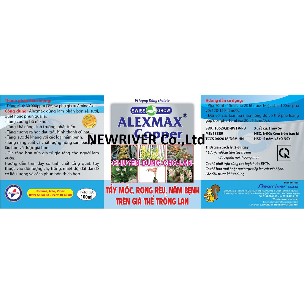 Phân bón VI LƯỢNG Alexmax copper dạng hũ 100ml