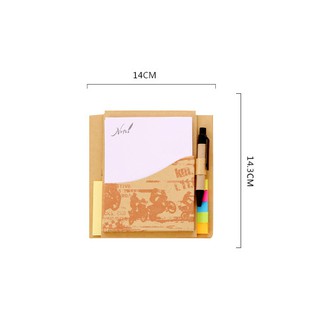 SỔ NOTE KÈM BÚT 14X14CM