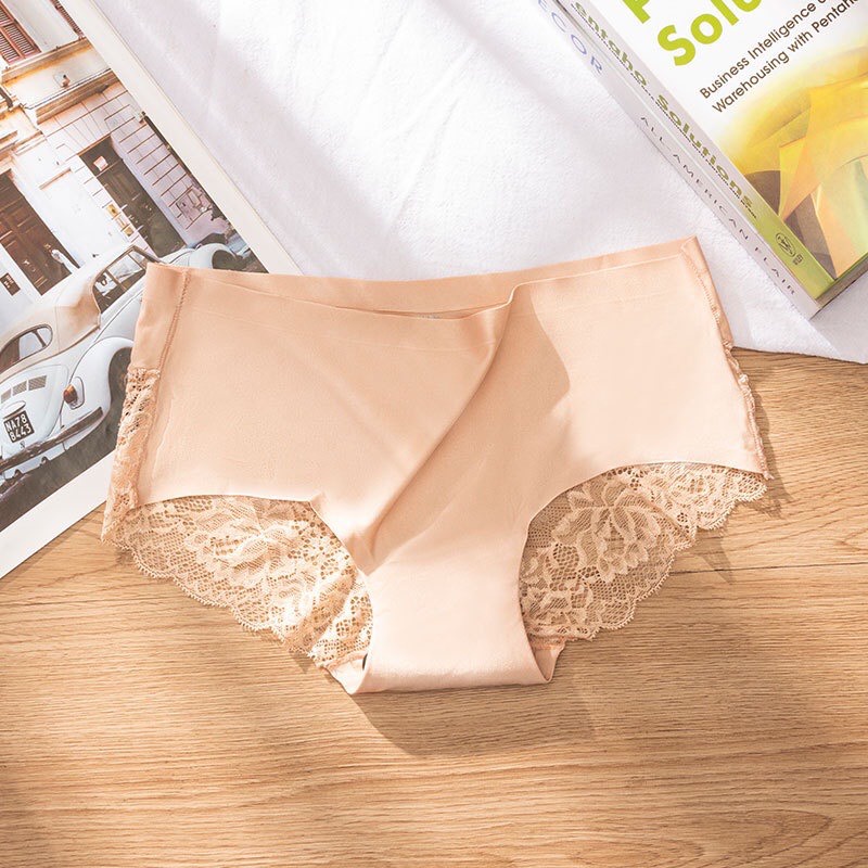 Quần lót đúc su nữ thun lạnh phối ren sexy thoáng khí QL02