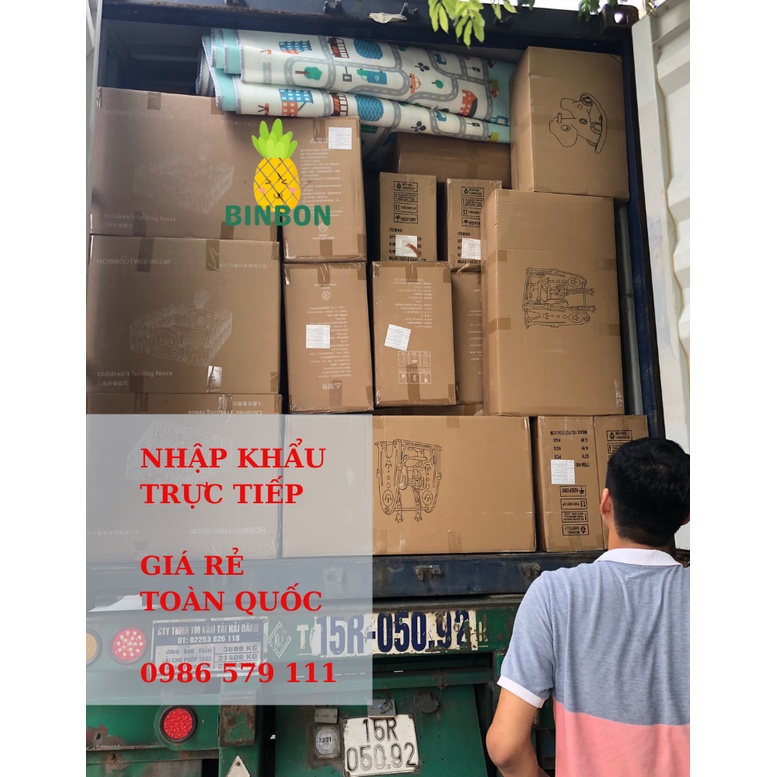 Combo quây cũi BINBON + cầu trượt+ xích đu + bóng rổ  ,TẶNG  THẢM + 100 bóng  zj1