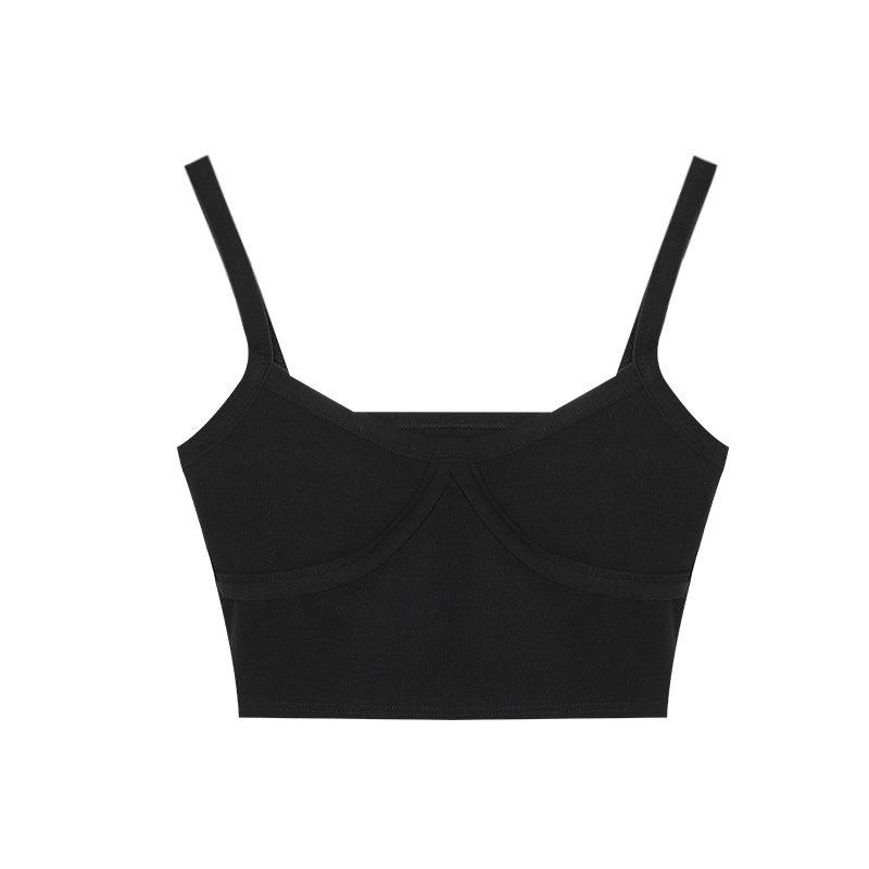 Áo Hai Dây Ngắn Màu Đen Thời Trang Mùa Hè 2022 Cho Nữ