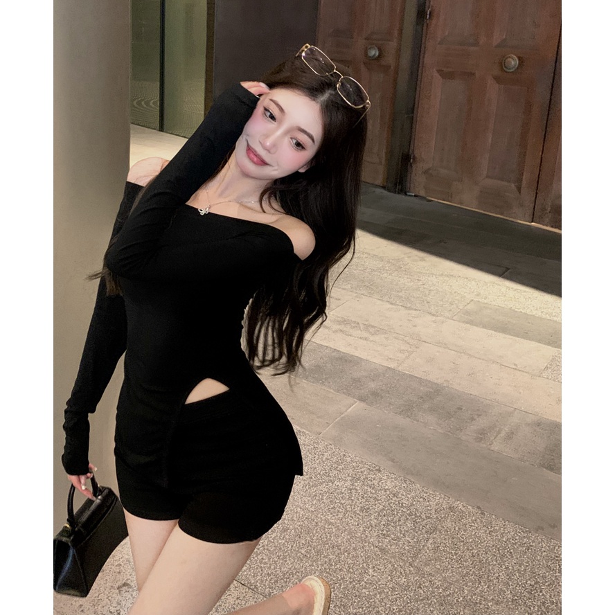 Áo nữ tay dài xẻ tà quyến rũ COZOK