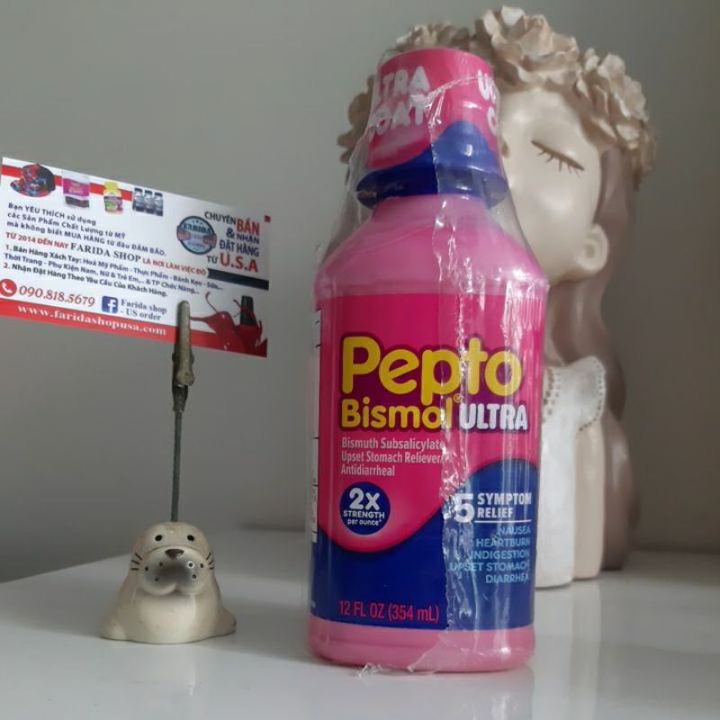 [Mã SKAMLTSM9 giảm 10% đơn 99K] TIÊU CHẢY KHÓ TIÊU ĐẦY HƠI ĐAU BỤNG PEPTO BISMOL ULTRA 354ML TỪ MỸ