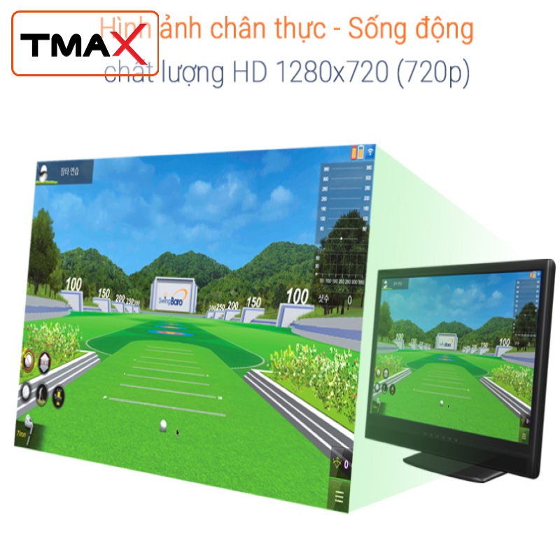 Máy Mô Phỏng Golf 3D Cao Cấp TMAX SWING BARO Chơi Golf Tại Nhà Dễ Dàng 02 Chế Độ Tập Luyện + 05 Chế Độ Short Game.