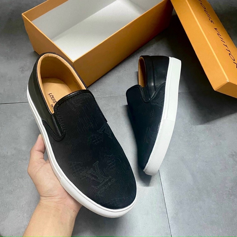 Giày slipon nam dio.r da lộn dập chữ đế đúc tăng chiều cao hàng Fullbox.