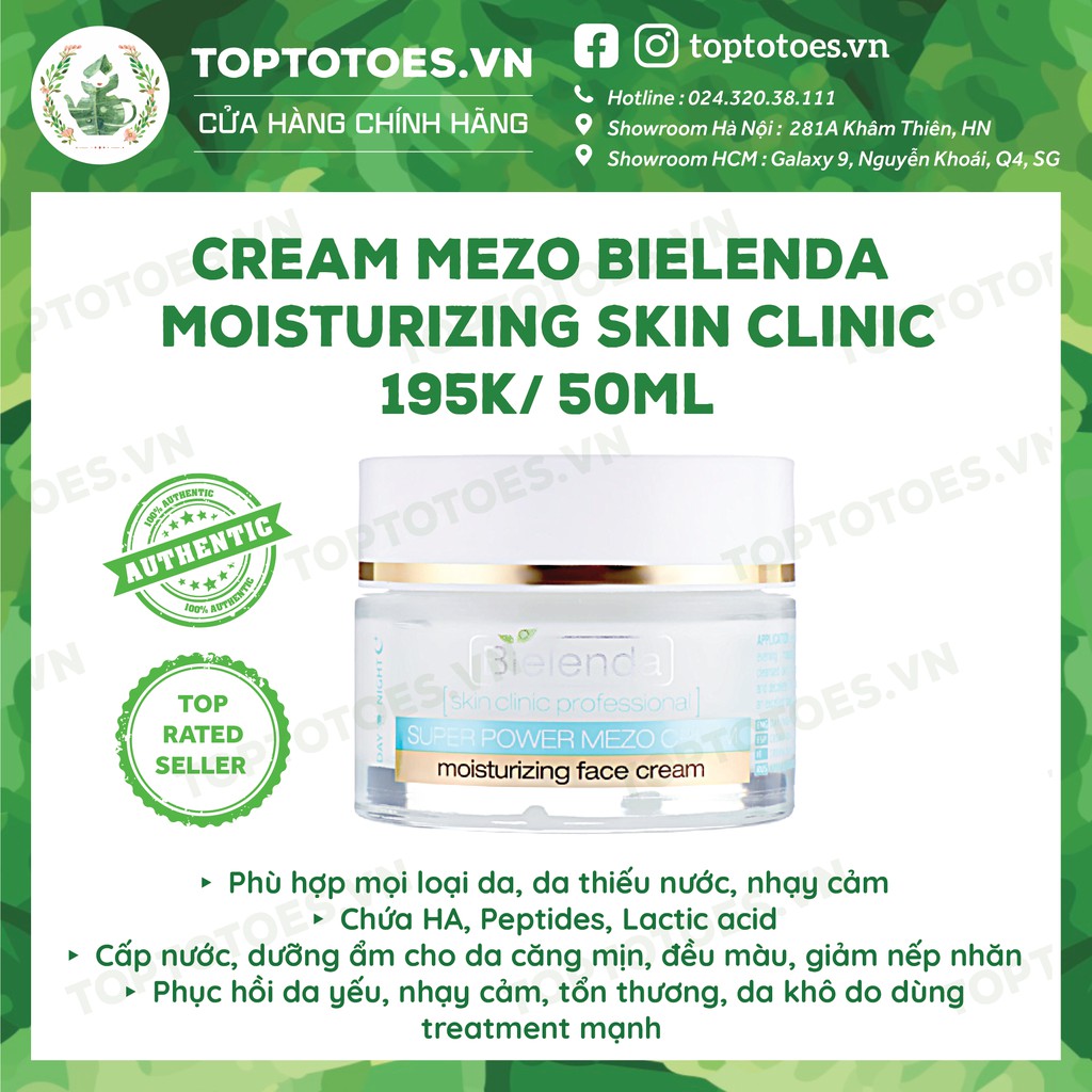 Kem dưỡng Bielenda Super Power Mezo Skin Clinic Correcting sáng da, mờ thâm/ Moisturizing dưỡng ẩm, phục hồi