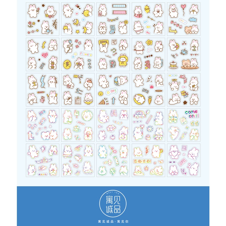Set 10 25 tấm sticker cute hình gấu cute, hình dán sticker trang trí sổ tay, nhật ký, thiệp, quà