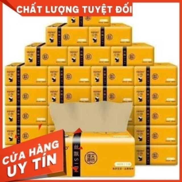 SĂN - MẪU MỚI: Thùng 30 gói giấy ăn gấu trúc Sipao ( 270 tờ ~300 tờ/gói tùy lô, có 3 lớp ).