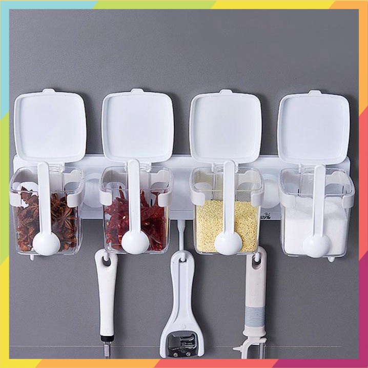 Hộp đựng gia vị treo tường đa năng Style Life 45 (4 ngăn) 13.2 cm SKU244 Urban Nest Calm Décor