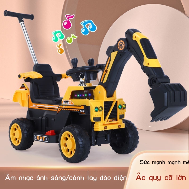 ☫✘svglsszwcmMáy xúc điện trẻ em có thể là một cậu bé điều khiển từ xa xe địa hình máy xúc kỹ thuật bộ ghép nối máy sạc ô