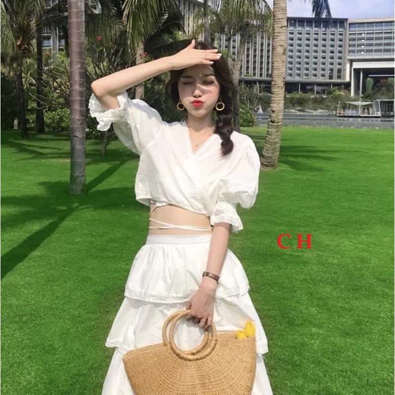 [Mã FAXANH245 giảm 10K đơn 50K] Sét váy năm tầng đi biển CH12 | BigBuy360 - bigbuy360.vn