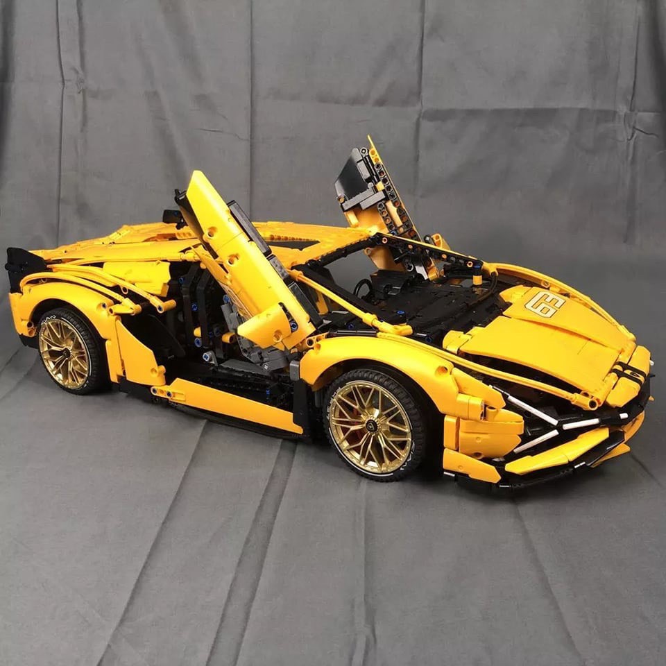 Bộ lắp ghép lego technic siêu xe lamborghini Sian FKP37 màu vàng nổi bậc lepin 371008