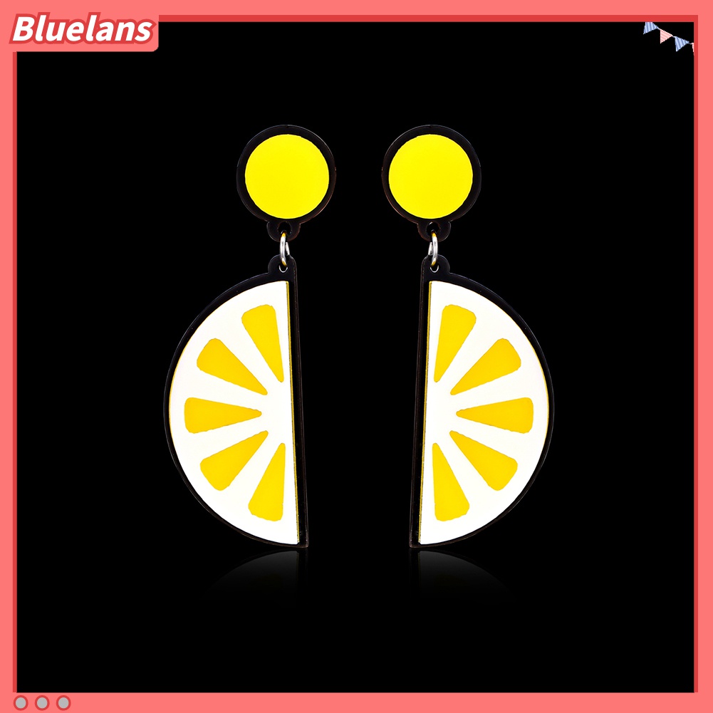 Đôi khuyên tai acrylic hình lát chanh thời trang cá tính cho nữ