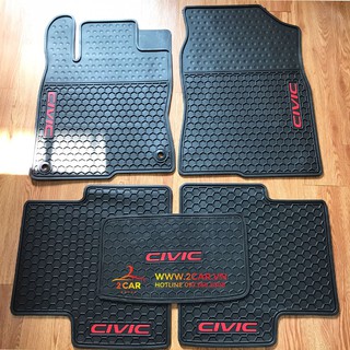Thảm lót sàn cao su Honda Civic 2017- 2021 cao cấp, không mùi, dễ vệ sinh