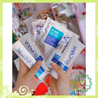 combo bộ sản phẩm ngăn ngừa mụn bioaqua - 2 mask, 1 serum, 1 kem ngăn ngừa mụn, giảm sưng