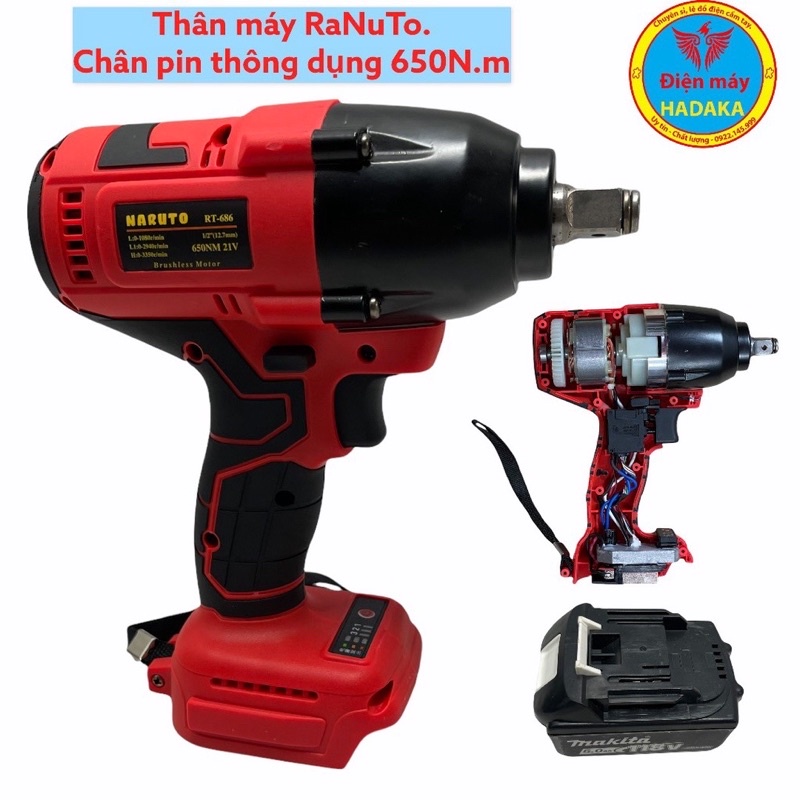 Thân máy siết bulong không than lực siết 650Nm