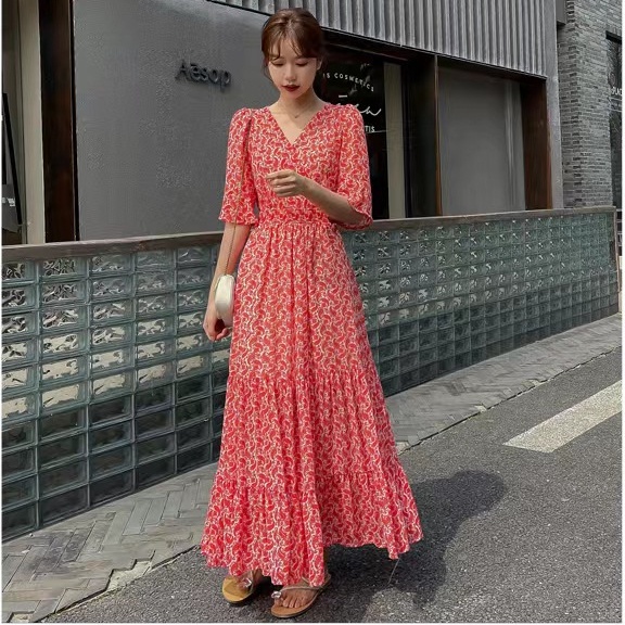 Đầm Hoa Thời Trang Mùa Hè Hàn Quốc Dành Cho Nữ