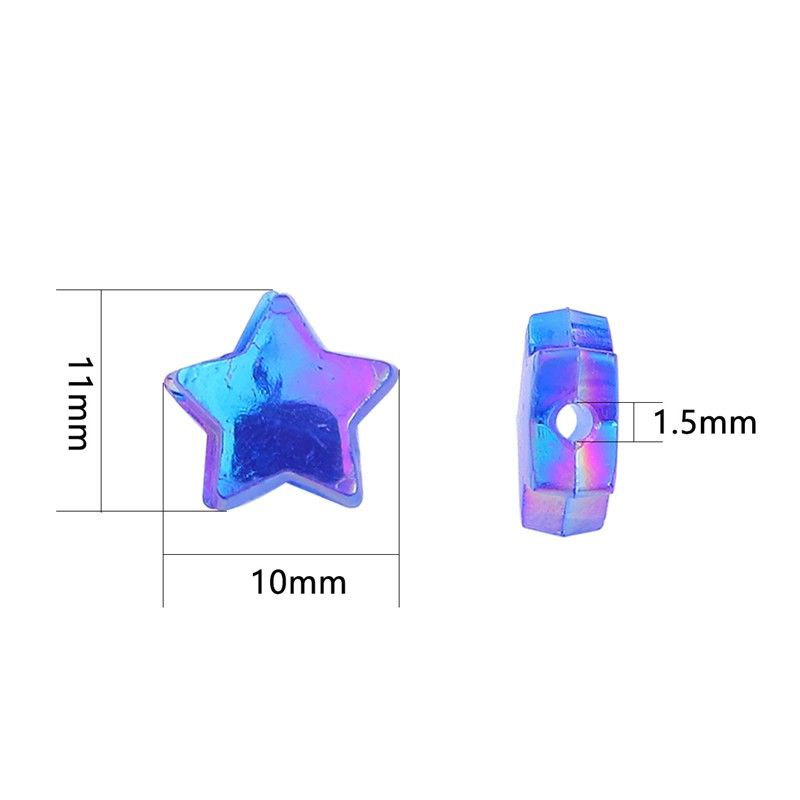 Set 100 hạt nhựa nhiều màu hình ngôi sao/ trái tim dùng làm trang sức