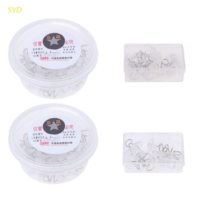 Bộ dụng cụ chốt xoắn cố định váy giường ngủ/ghế sofa thiết kế đầu trong suốt | BigBuy360 - bigbuy360.vn