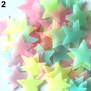100pcs 3D Fluorescent Stars Wall Stickers