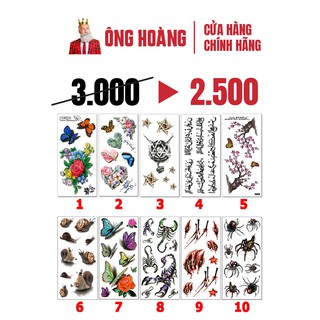 Hình xăm 3D dán chống nước nhiều màu sắc, họa tiết cool ngầu