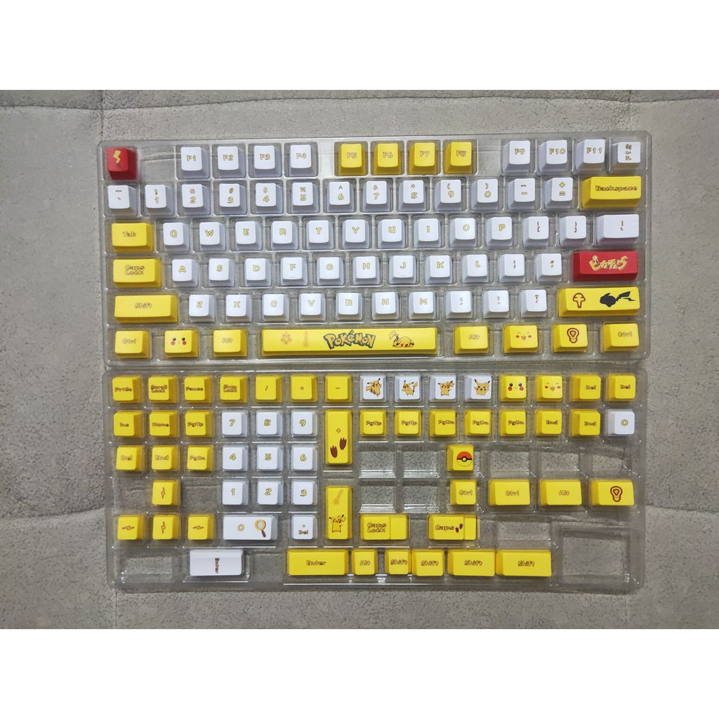 Set keycap PsyDuck font chữ to đẹp chất liệu thick PBT in Dyesub 131 keys cân nhiều layout 60/64/84/96/108,...