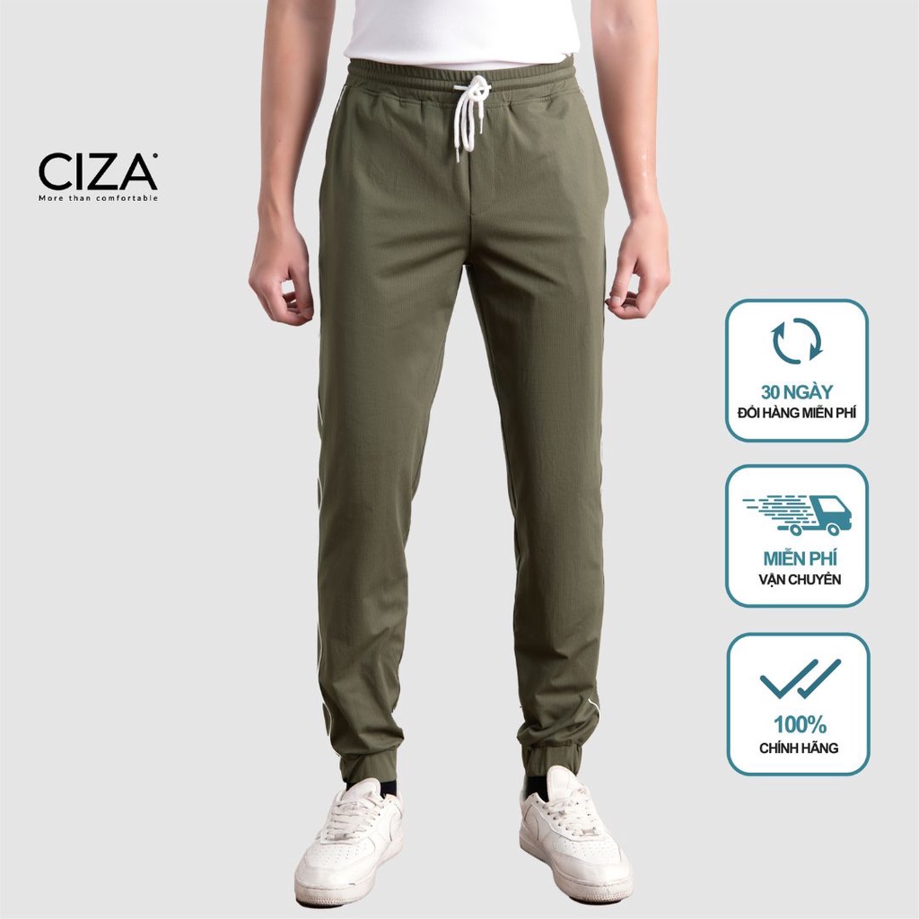 Quần jogger thể thao phối sọc nam CIZA  dáng rộng cao cấp trẻ trung size S M L XL màu green QGDR16